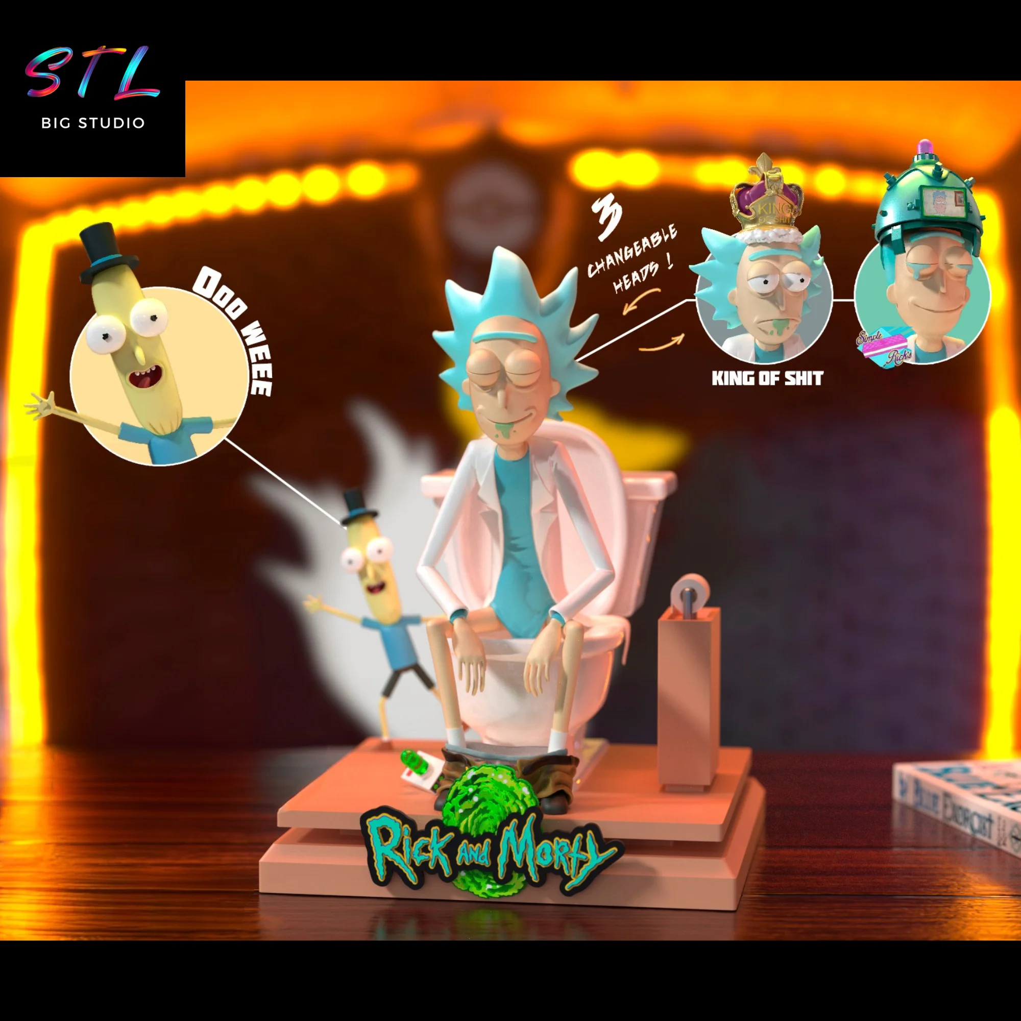 Rick King of Shit STL | Rick and Morty | 3D Printable Figure Model