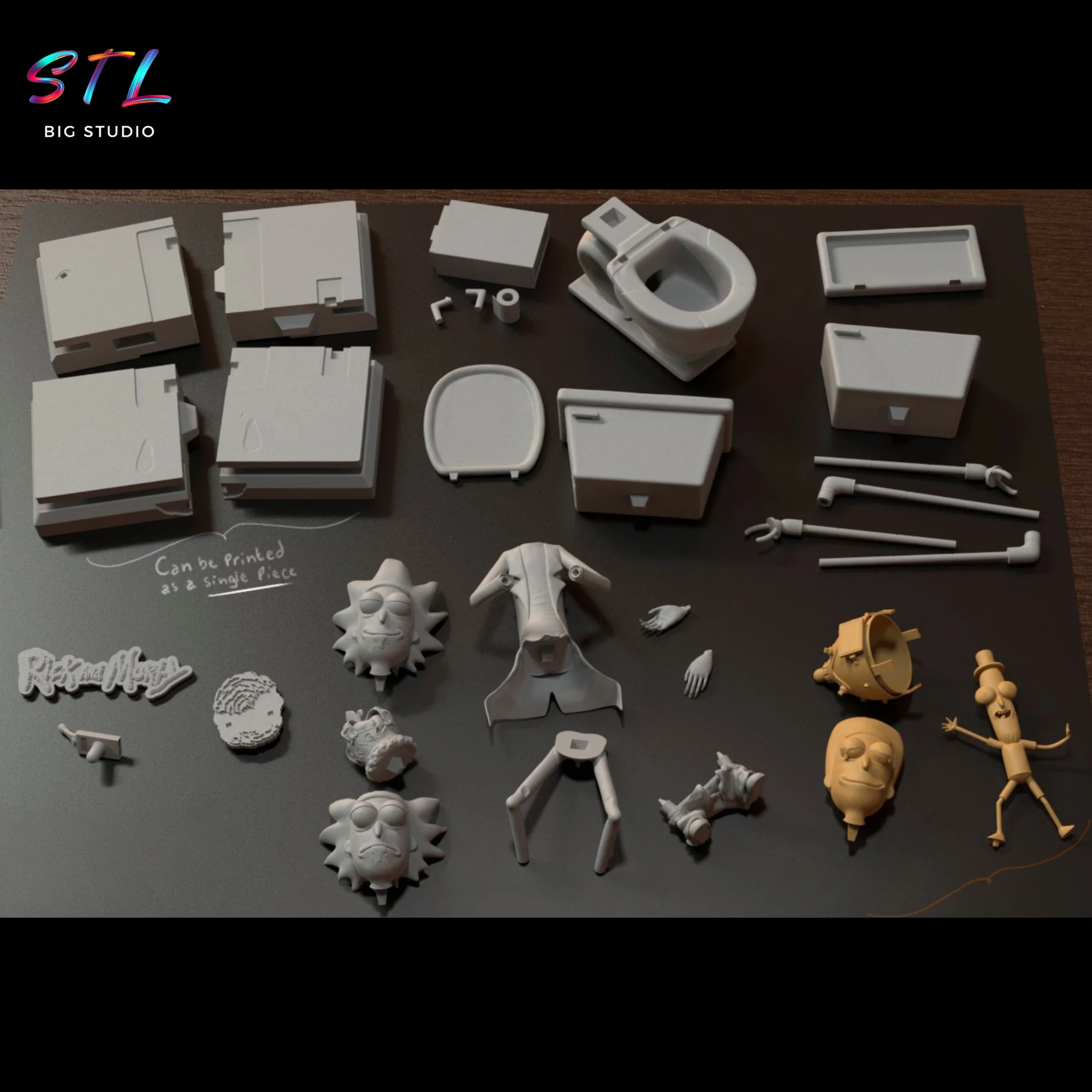 Rick King of Shit STL | Rick and Morty | 3D Printable Figure Model — view 6