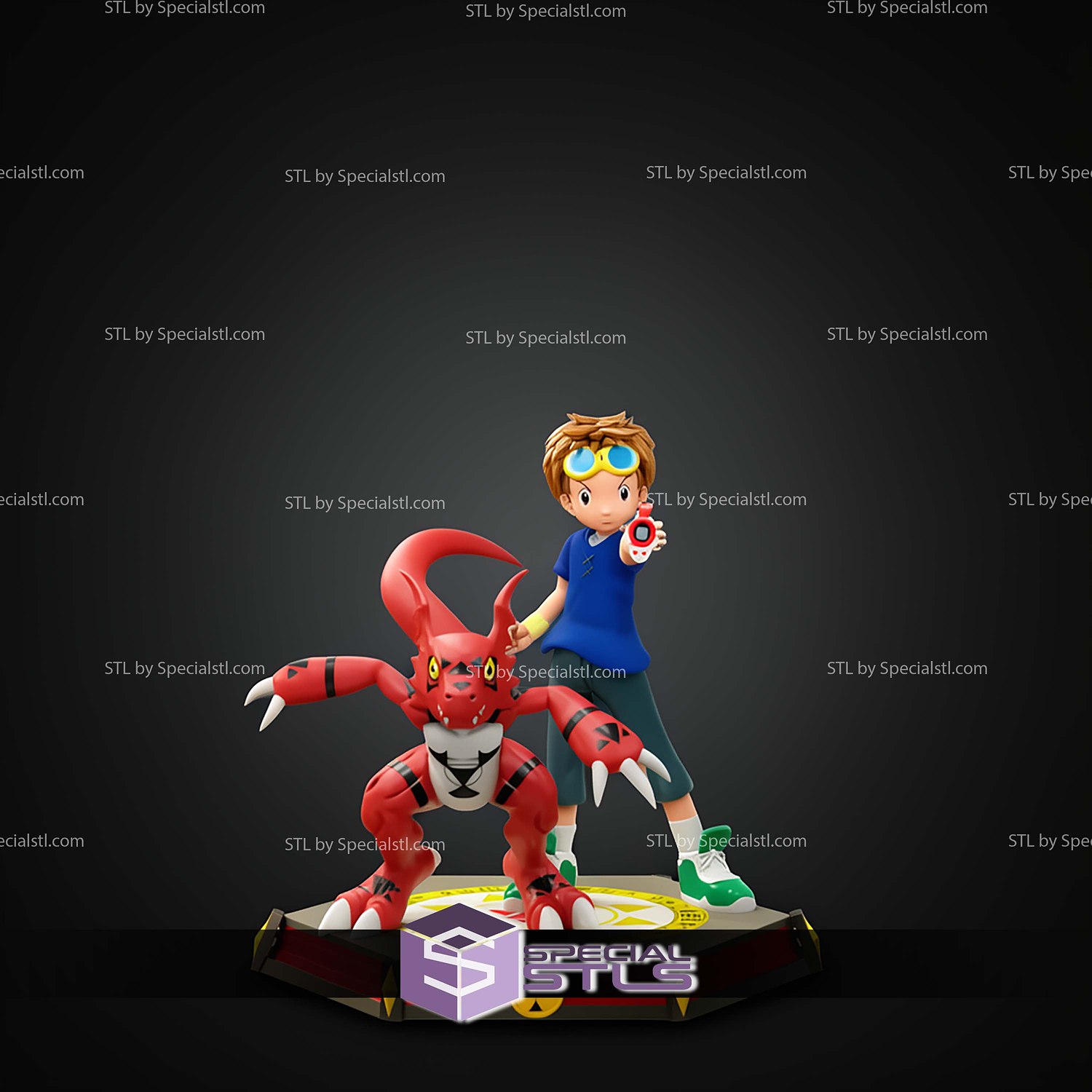 Takato and Guilmon V2 STL Files 3D Model — view 2