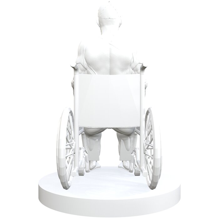 Man in Wheelchair 3D OBJ Model — view 3