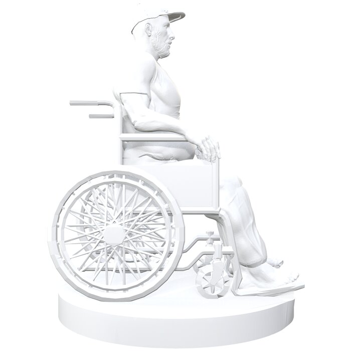 Man in Wheelchair 3D OBJ Model — view 4