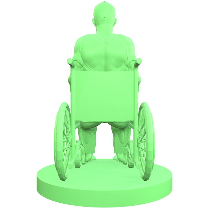 Man in Wheelchair 3D OBJ Model — view 6