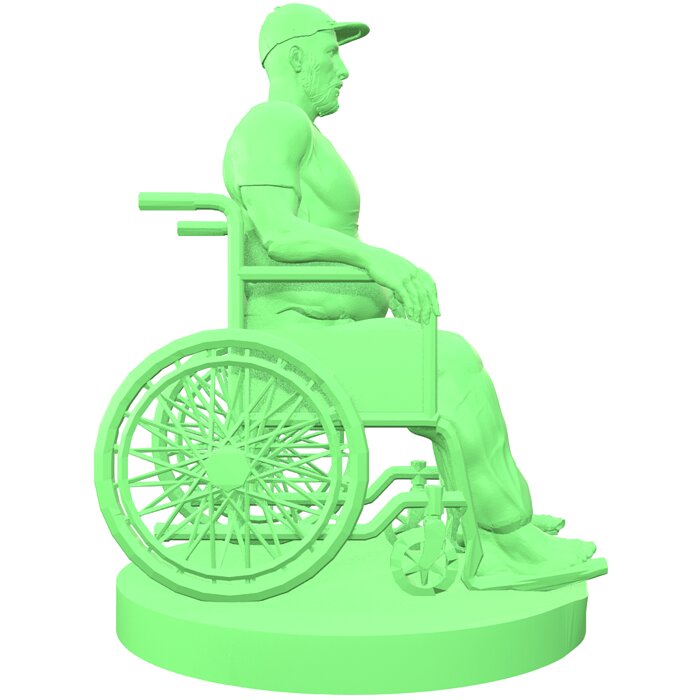 Man in Wheelchair 3D OBJ Model — view 7