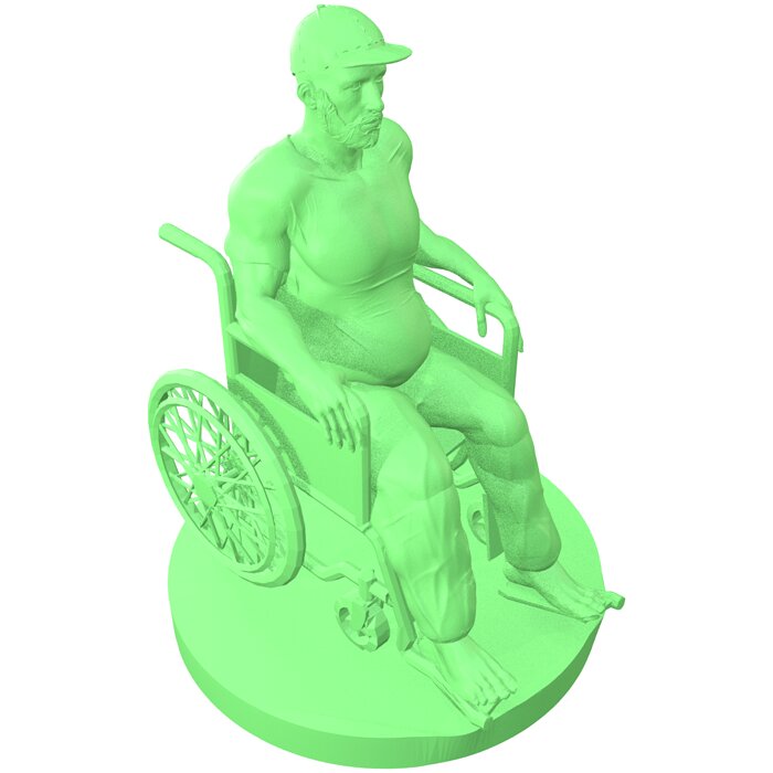 Man in Wheelchair 3D OBJ Model — view 8