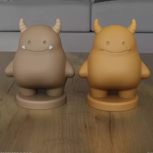 Cute Little Monster 3D Model STL File for 3D Printing Model