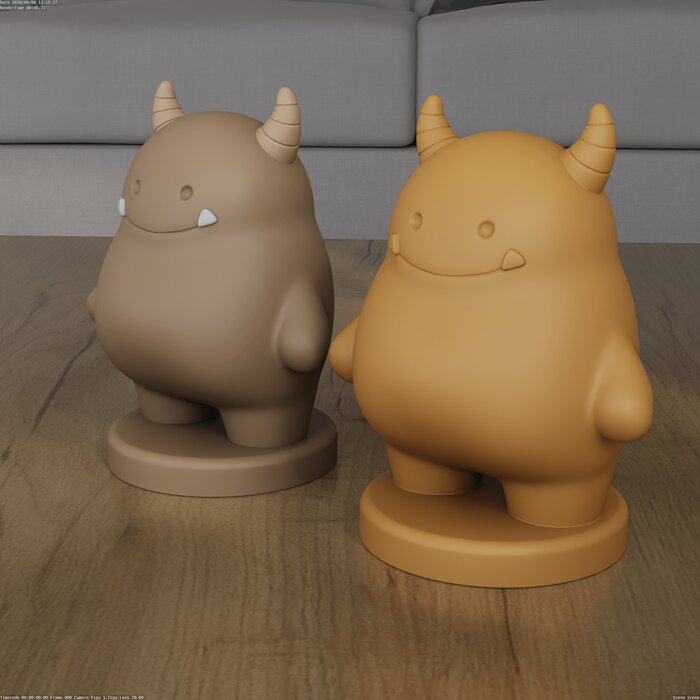 Cute Little Monster 3D Model STL File for 3D Printing Model — view 2
