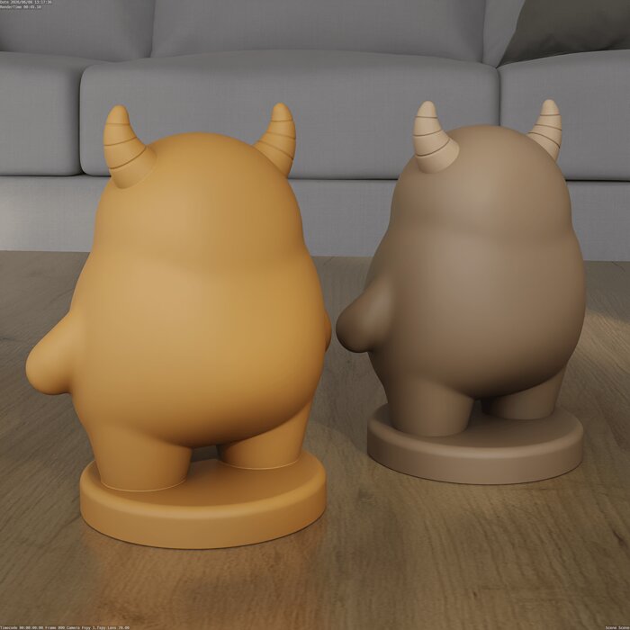Cute Little Monster 3D Model STL File for 3D Printing Model — view 4