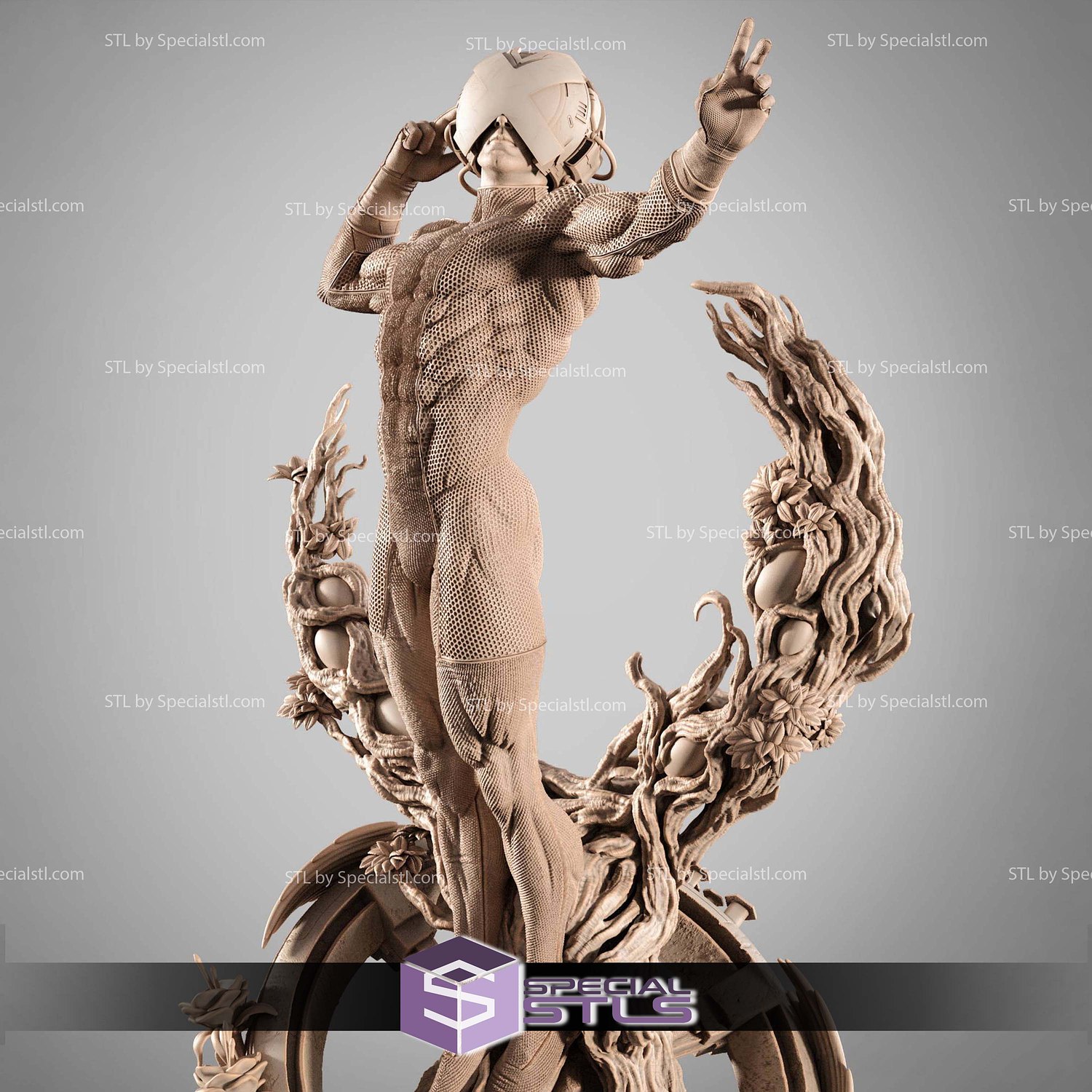 Professor X in Helmet 3D Printer Files STL Model — view 2