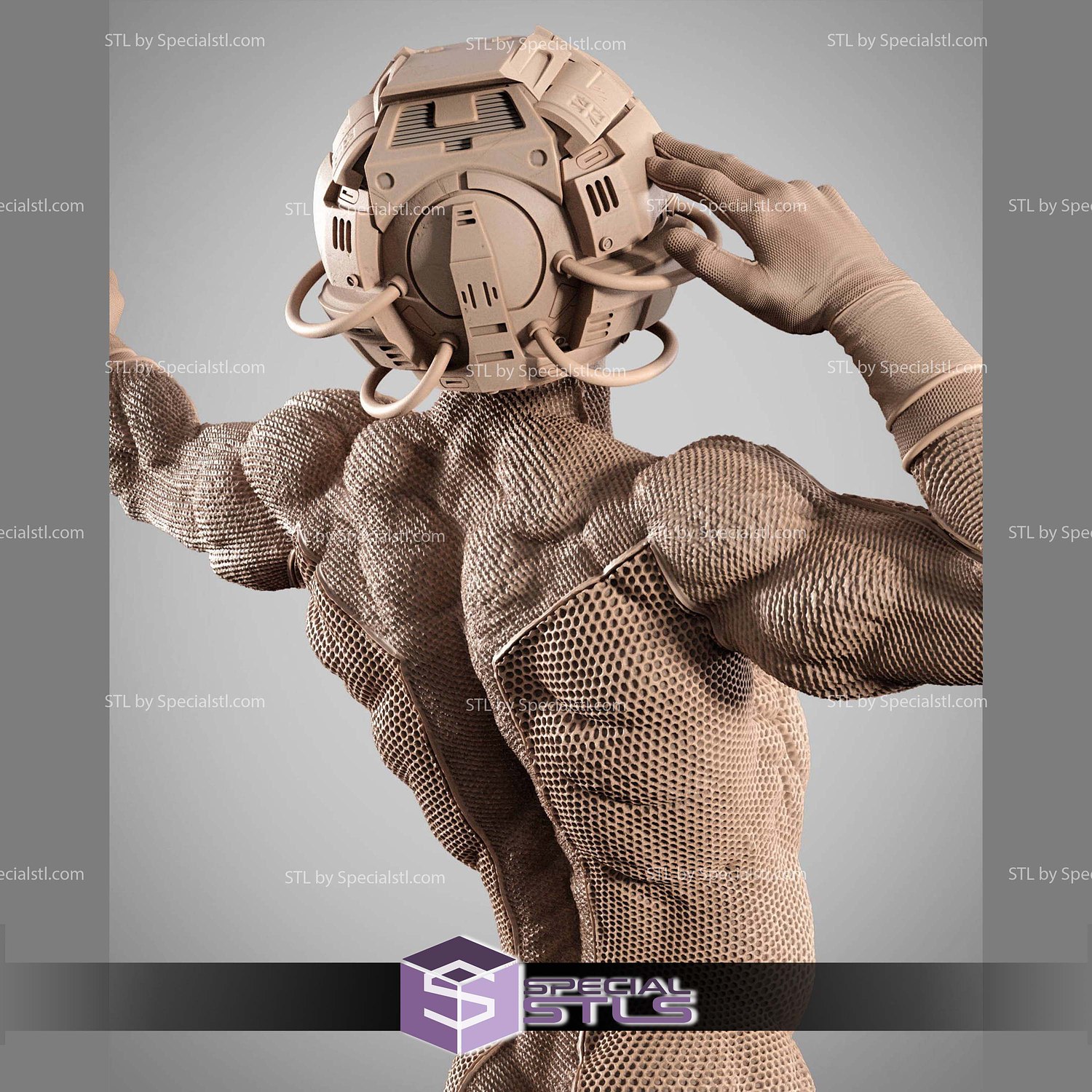 Professor X in Helmet 3D Printer Files STL Model — view 5
