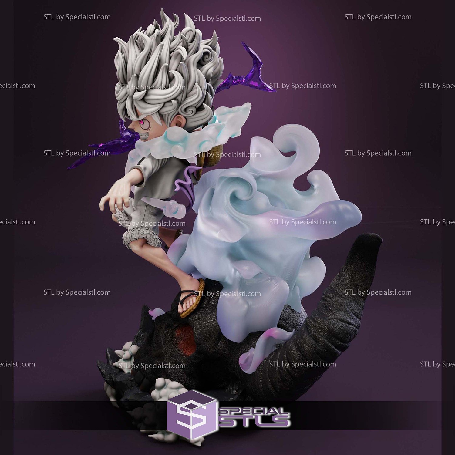 Luffy Cloud Thunder Chibi 3D Printer Files STL Model — view 2
