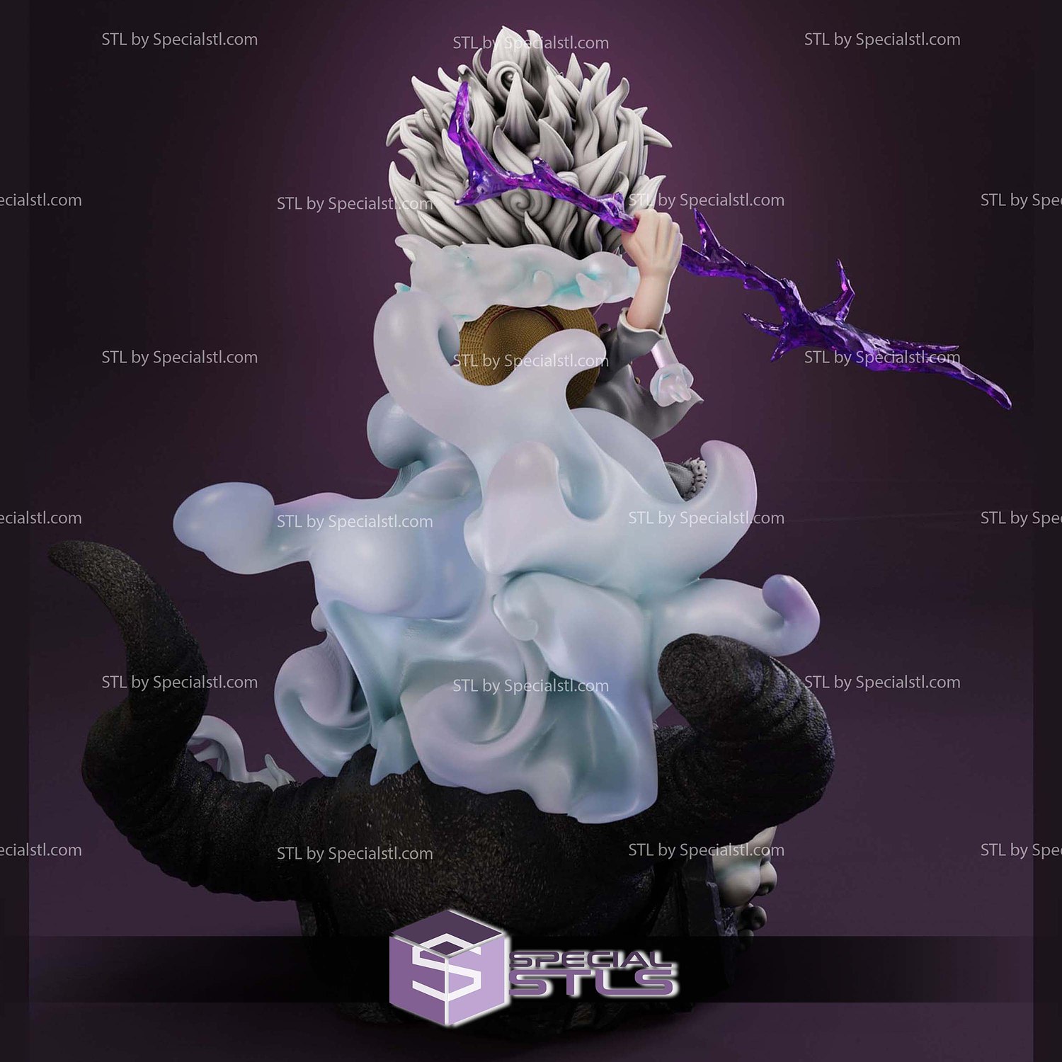 Luffy Cloud Thunder Chibi 3D Printer Files STL Model — view 3
