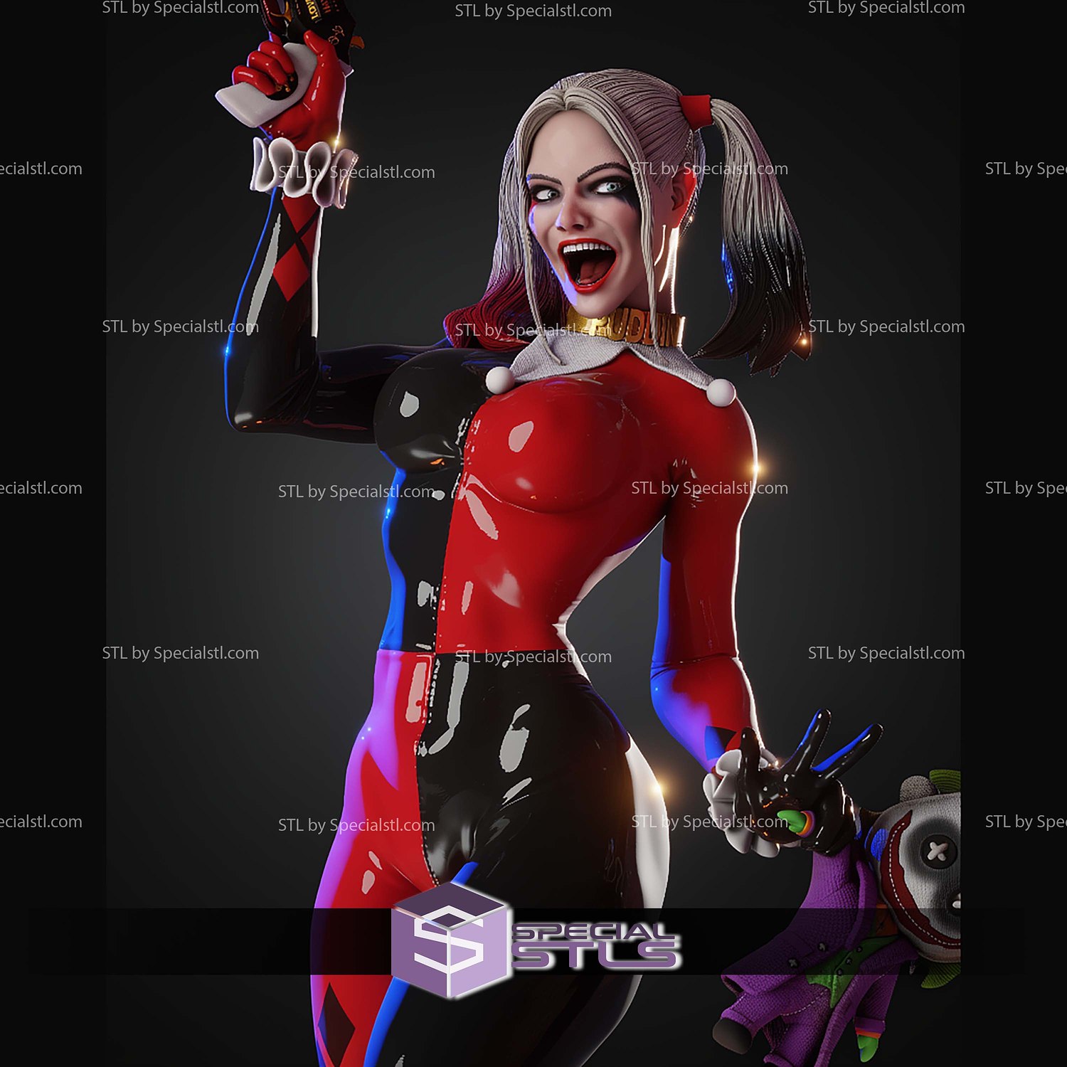 Harley Quinn Comics Version 394mm STL Files 3D Model — view 4