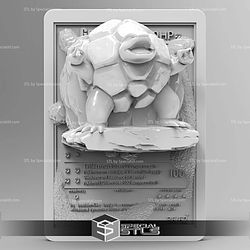 Pokemon 3D Card Collection Golem STL Model