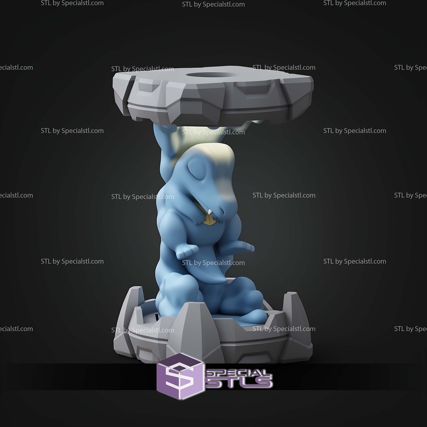 Pokemon Clone Lab Colletion Totodile STL Files 3D Model — view 4