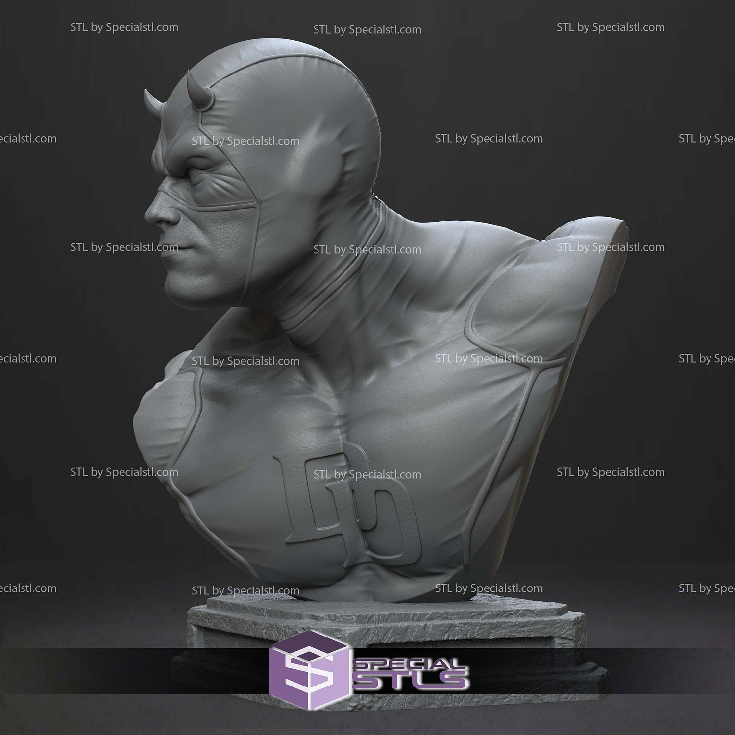 Daredevil Angel Bust STL Files 3D Model — view 3