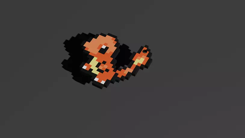 Charmander - Low Poly Voxel 3D Model BLEND Model