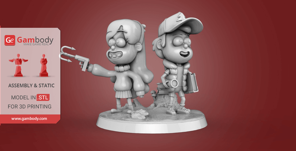 Dipper and Mabel 3D Printer Files | Assembly STL Model