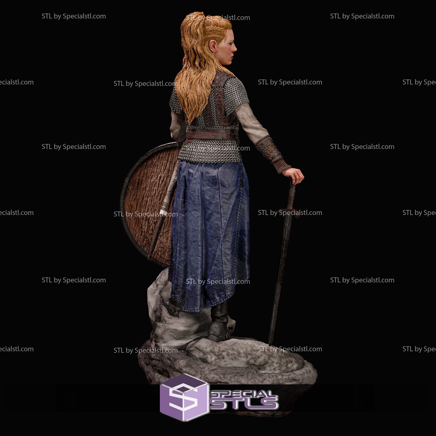 Lagertha Shiled Maiden 1-6 STL Files 3D Model — view 3