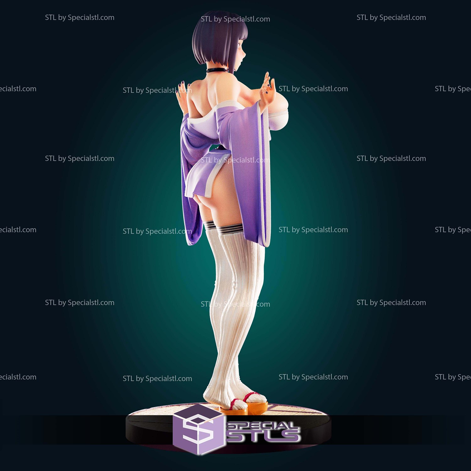 Hinata Hyuga Kimono 260mm STL Files 3D Model — view 3