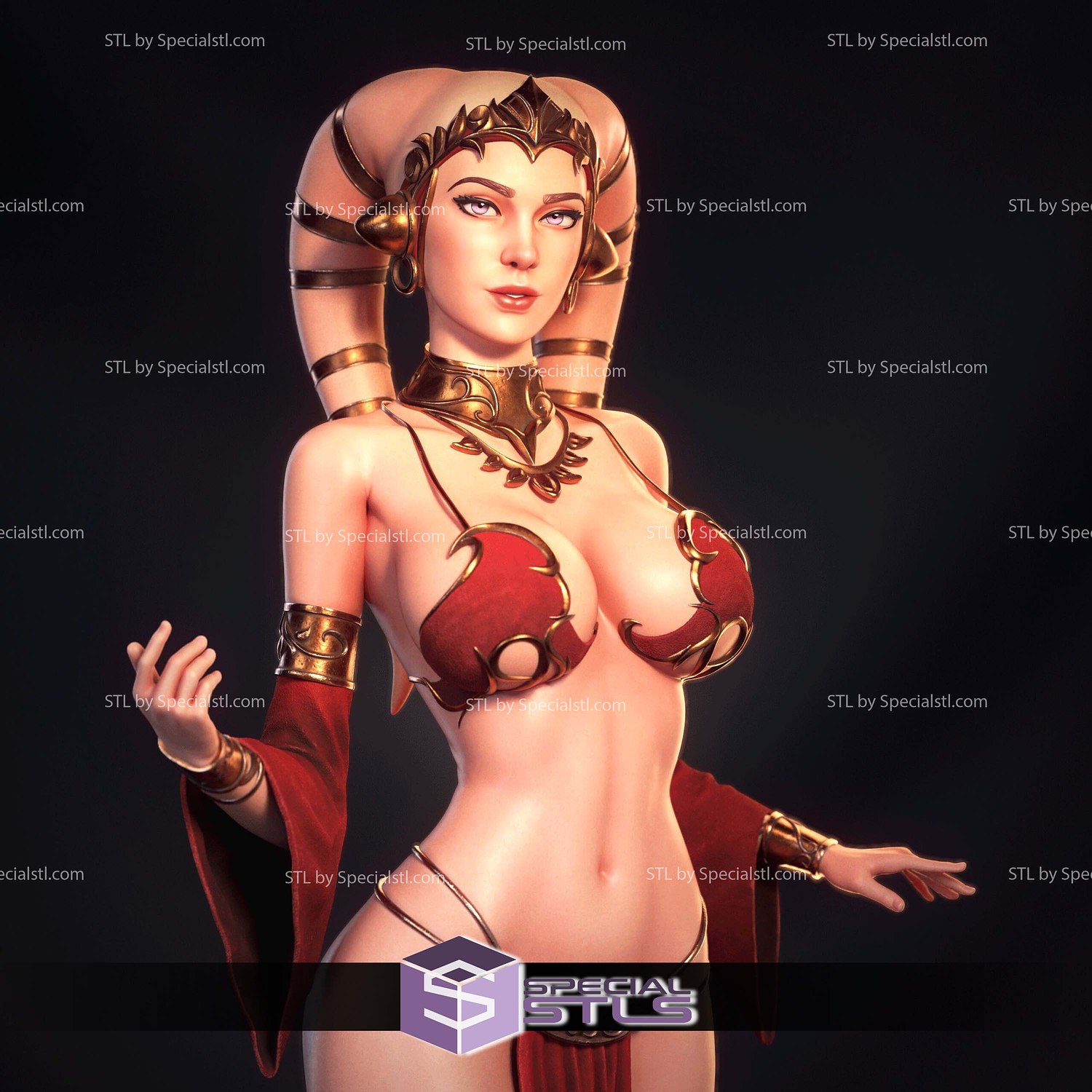 Twilek Hostess Starwars STL Files 3D Model — view 2