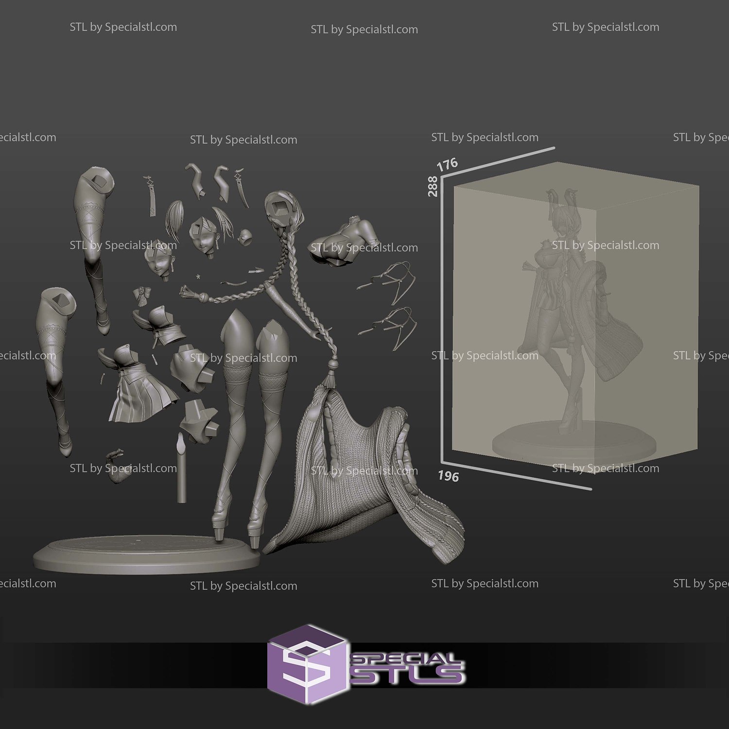 Owari Azur Lane STL Printer Files 3D Model — view 6