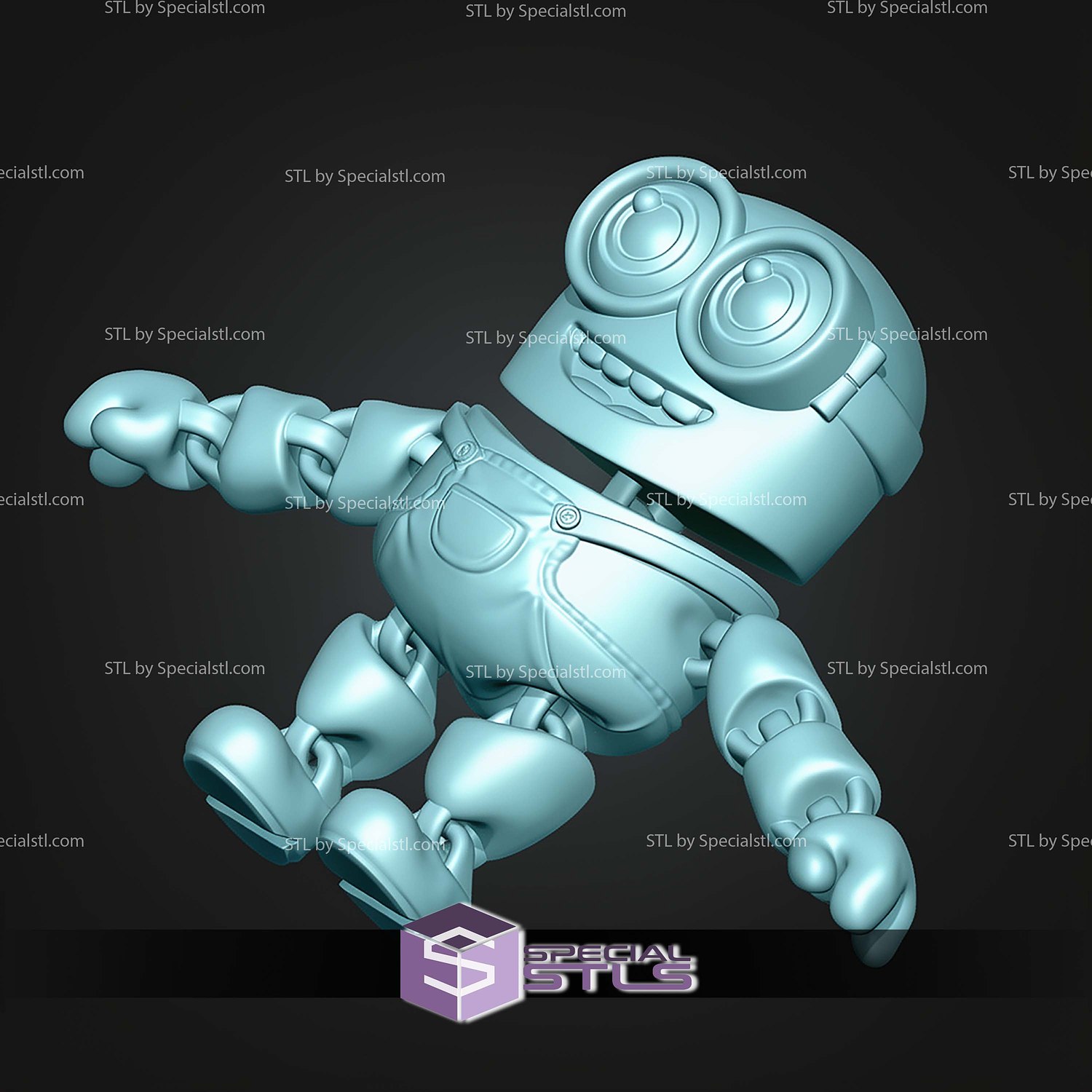 Super Basic STL Despicable Me Minion Bob MultiColor 3D Model — view 3