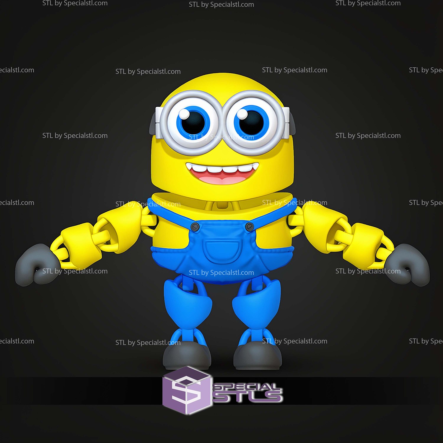 Super Basic STL Despicable Me Minion Bob MultiColor 3D Model — view 5