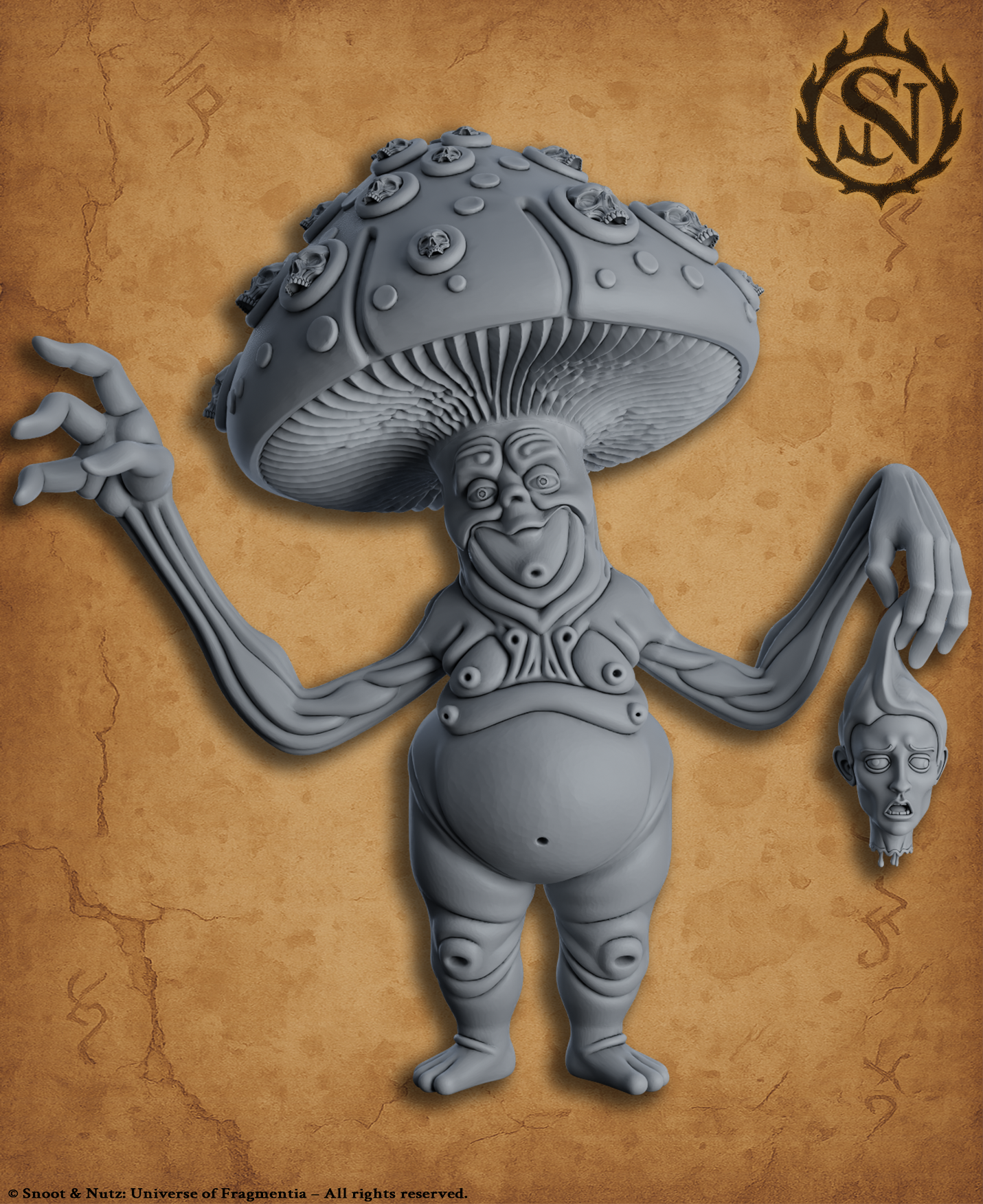 Mirbohl Mind Eater - DnD Miniature for 5e RPG and Tabletop Wargames inspired 3D STL Model — view 2
