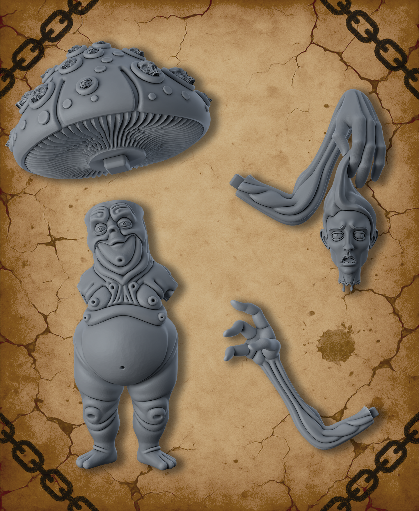 Mirbohl Mind Eater - DnD Miniature for 5e RPG and Tabletop Wargames inspired 3D STL Model — view 7
