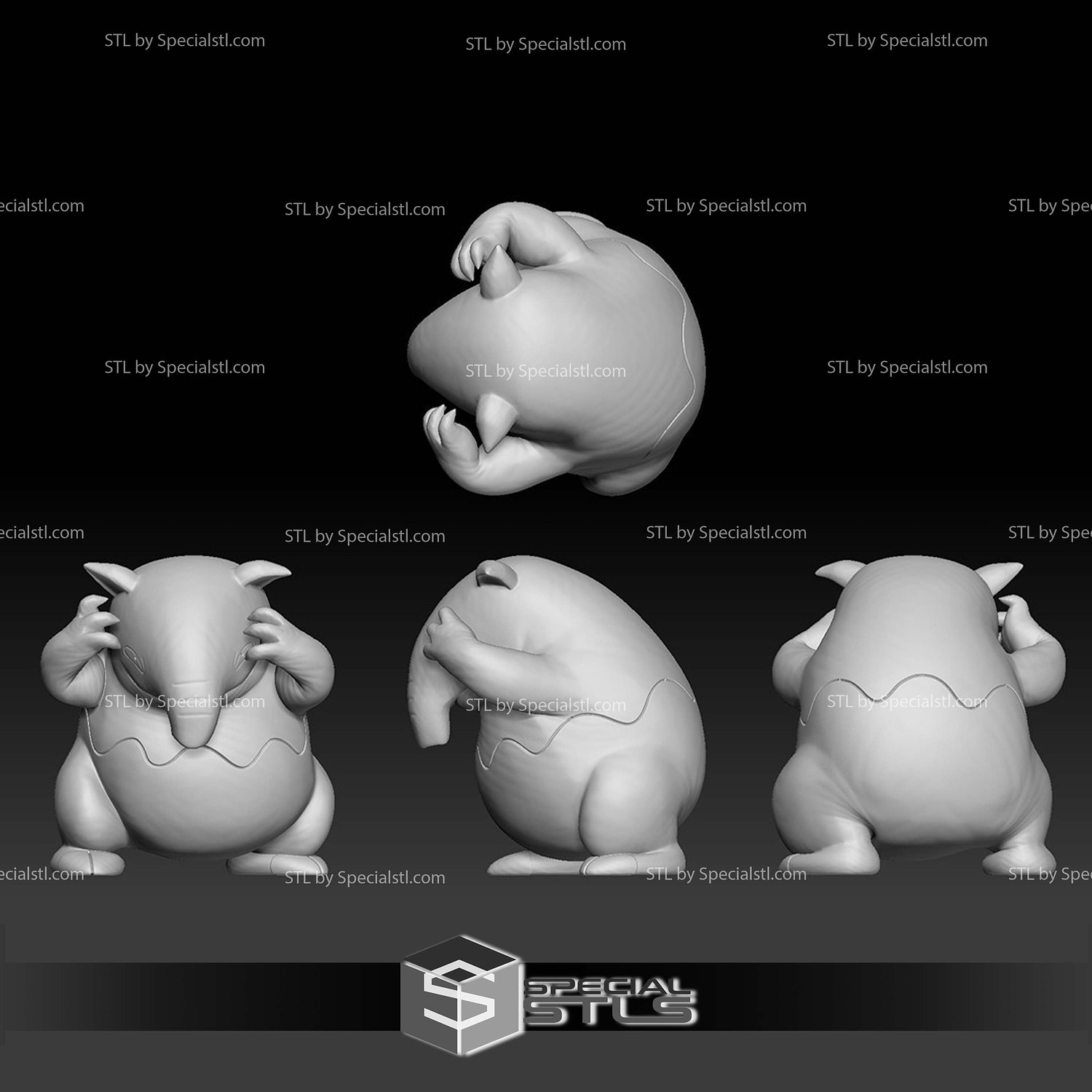 Pokemon STL Collection Drowzee Hypno 3D Model — view 2