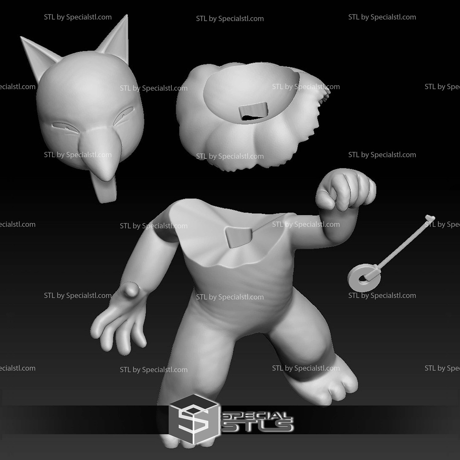 Pokemon STL Collection Drowzee Hypno 3D Model — view 4