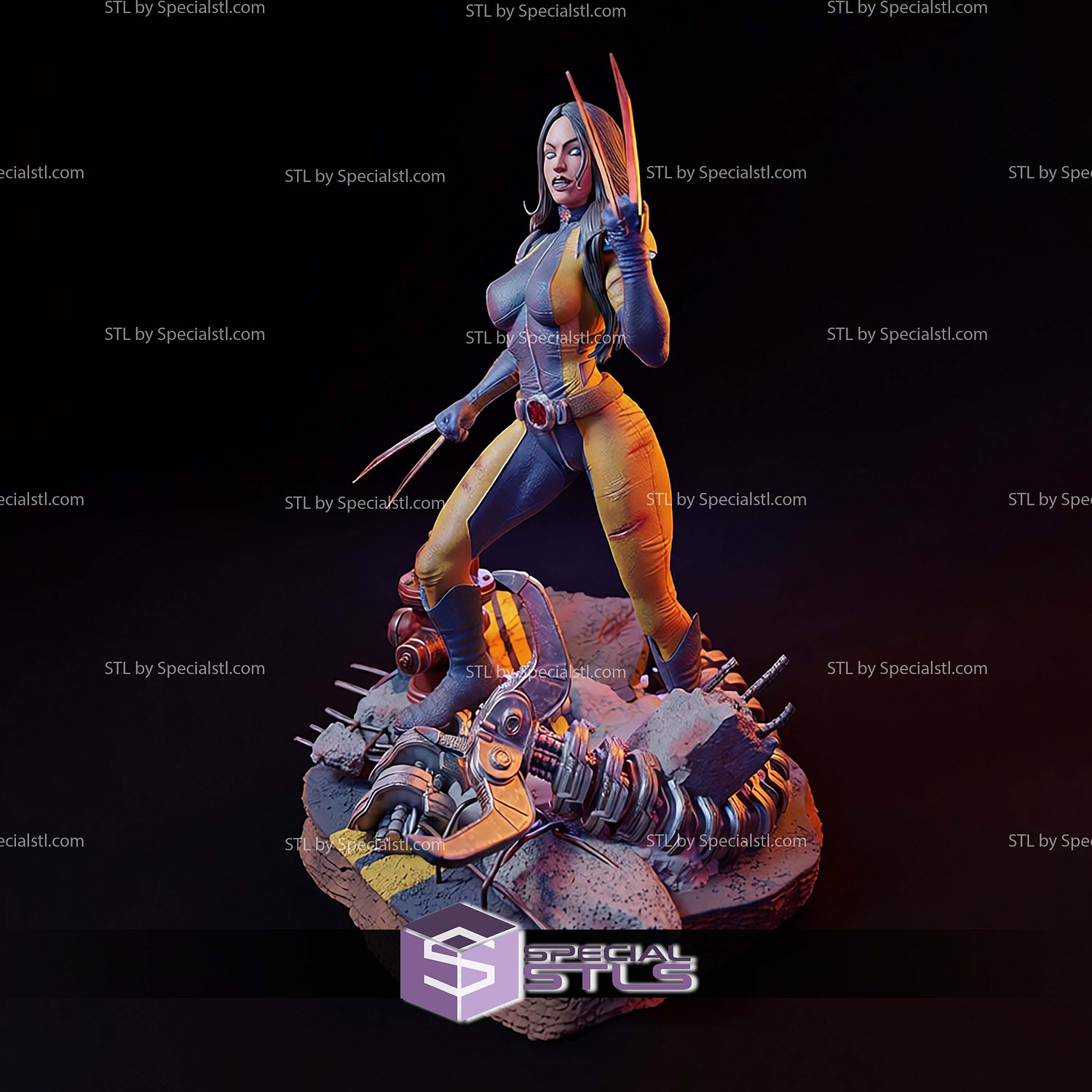 X-23 Combat Pose STL Files 3D Model — view 2