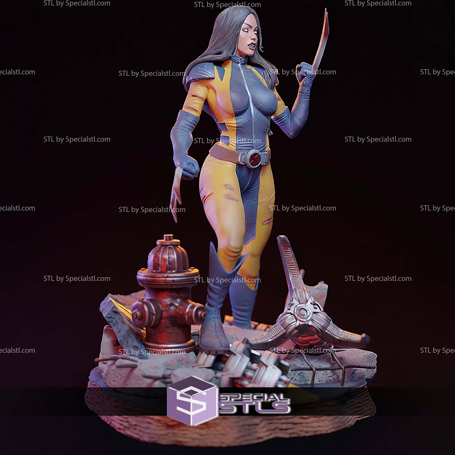 X-23 Combat Pose STL Files 3D Model — view 3