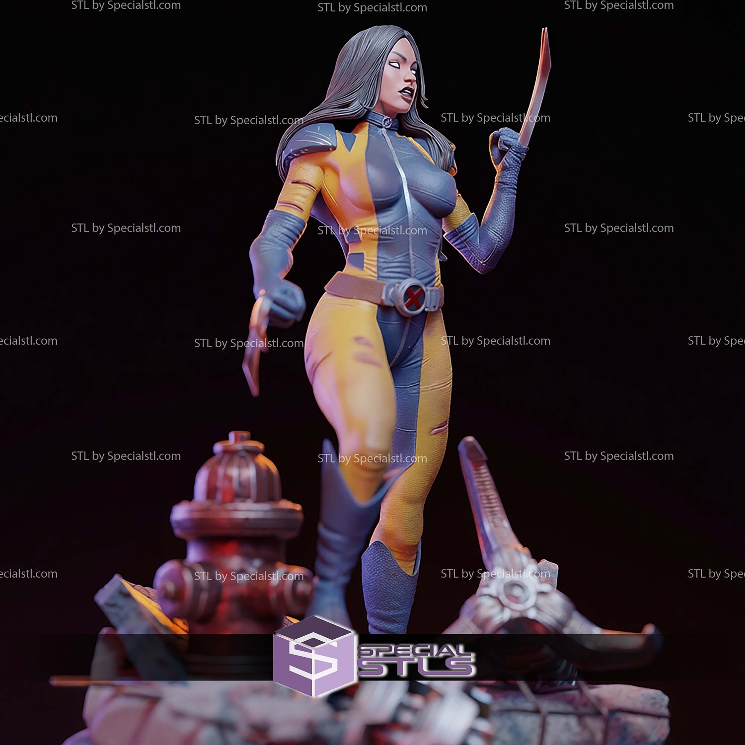 X-23 Combat Pose STL Files 3D Model — view 5