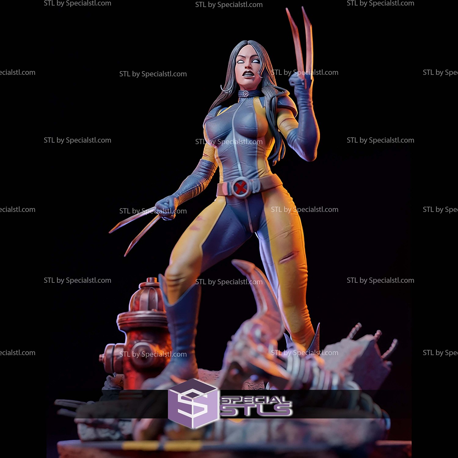 X-23 Combat Pose STL Files 3D Model — view 6