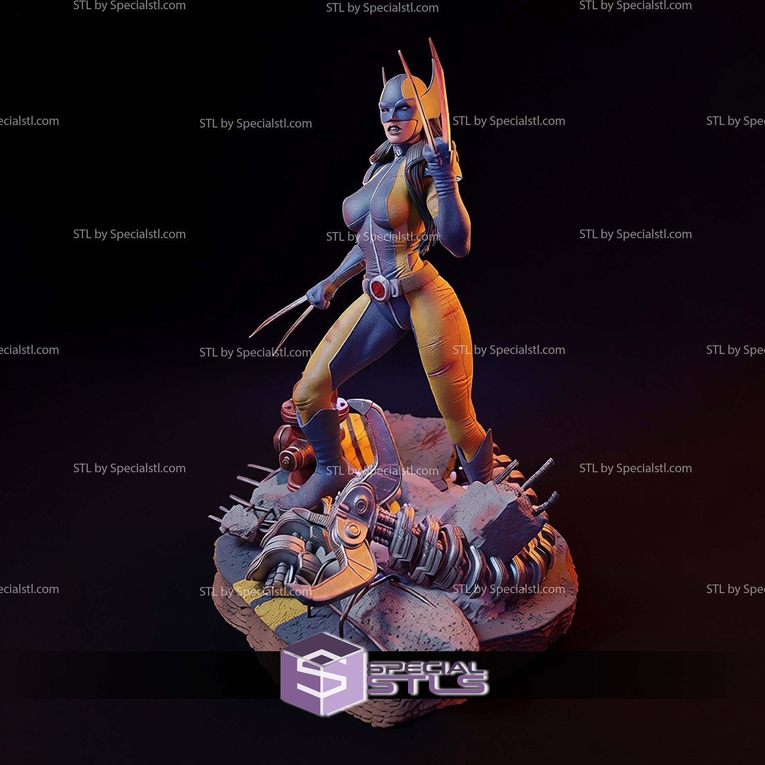 X-23 Combat Pose STL Files 3D Model — view 7