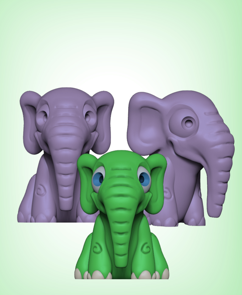Beatrice the little Elephant 3D OBJ Model