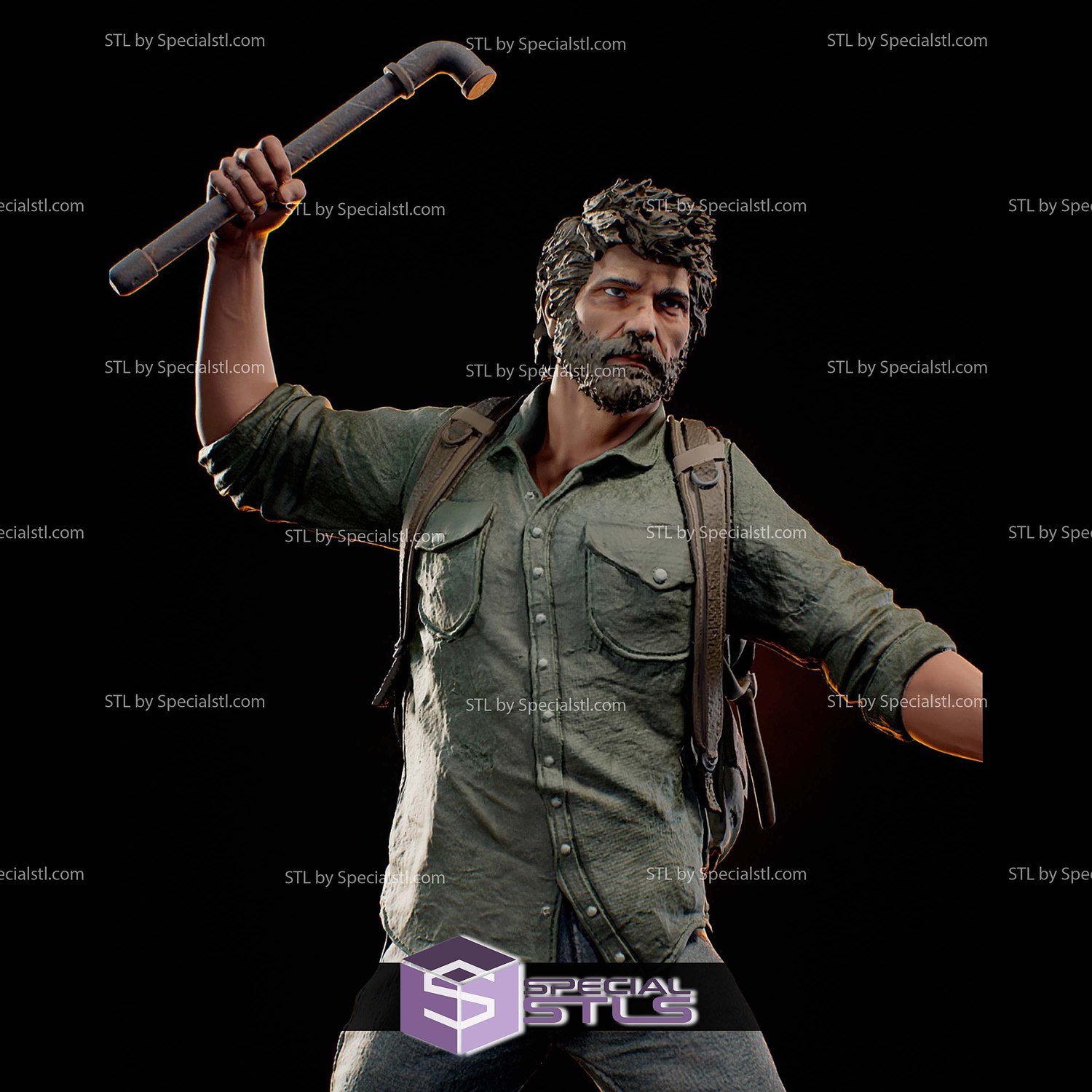 Joel The Last of Us Fighting Scene 3D Printer Files STL Model — view 3