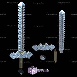 Cosplay STL Files Sword Minecraft Movie 3D Model — view 1