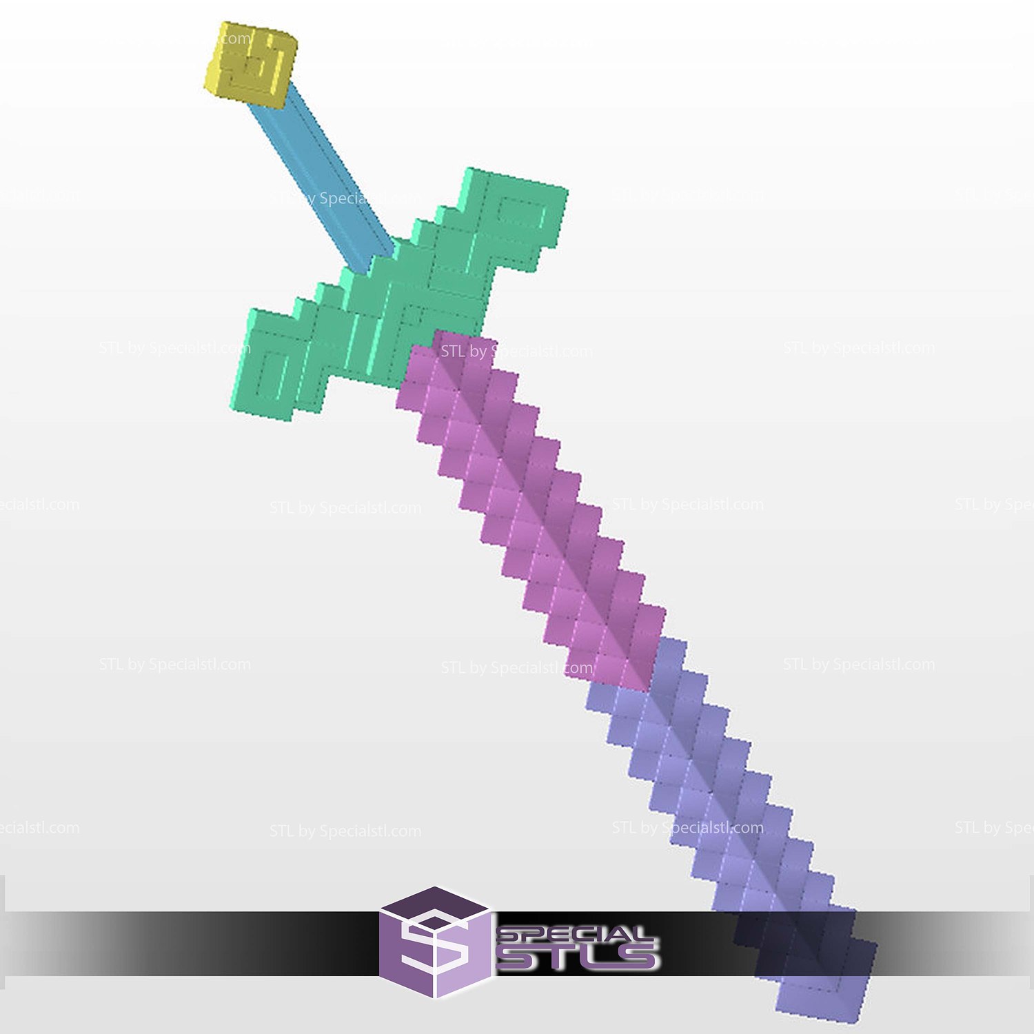 Cosplay STL Files Sword Minecraft Movie 3D Model — view 2