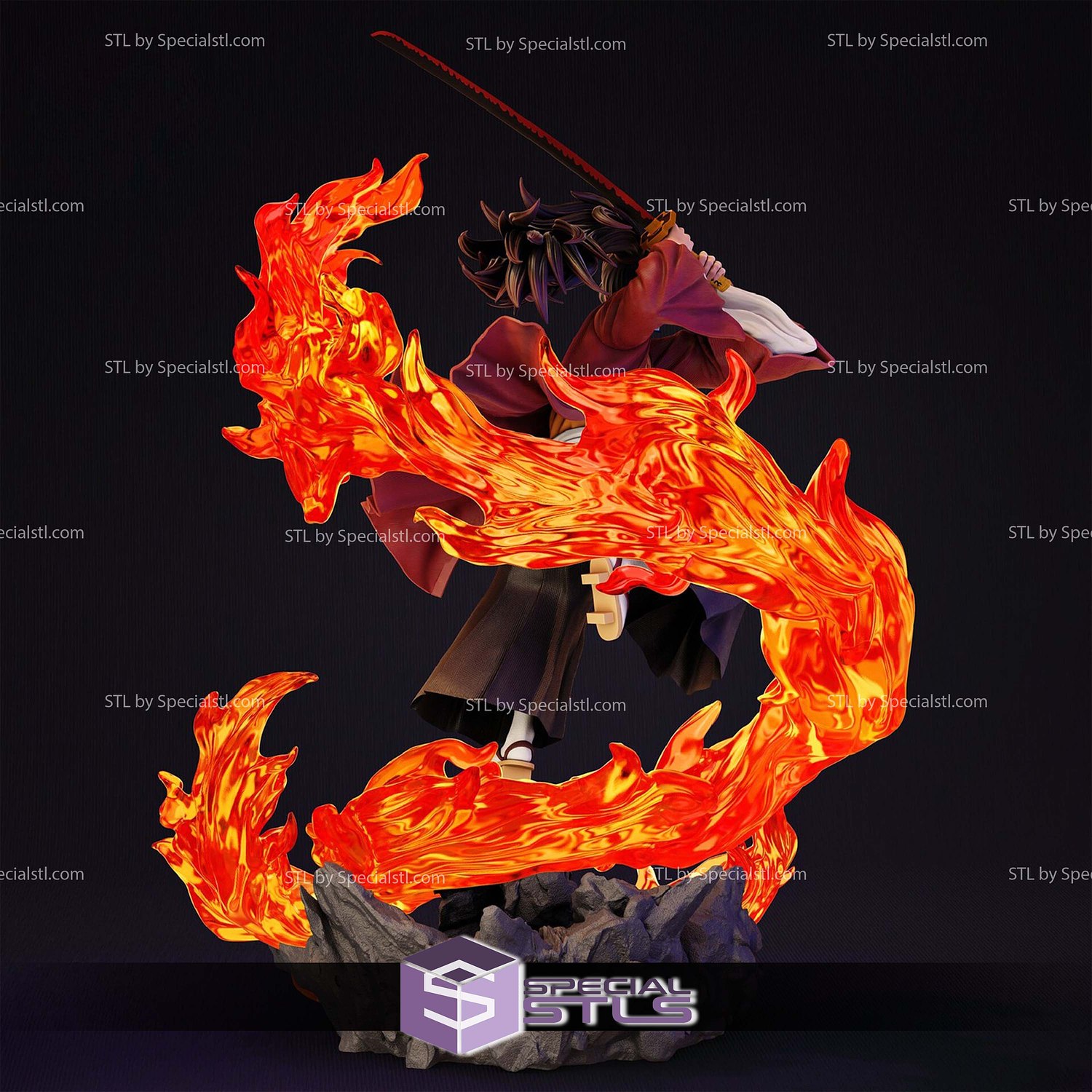 Yoriichi Tsugikuni Diorama STL Files 3D Model — view 5