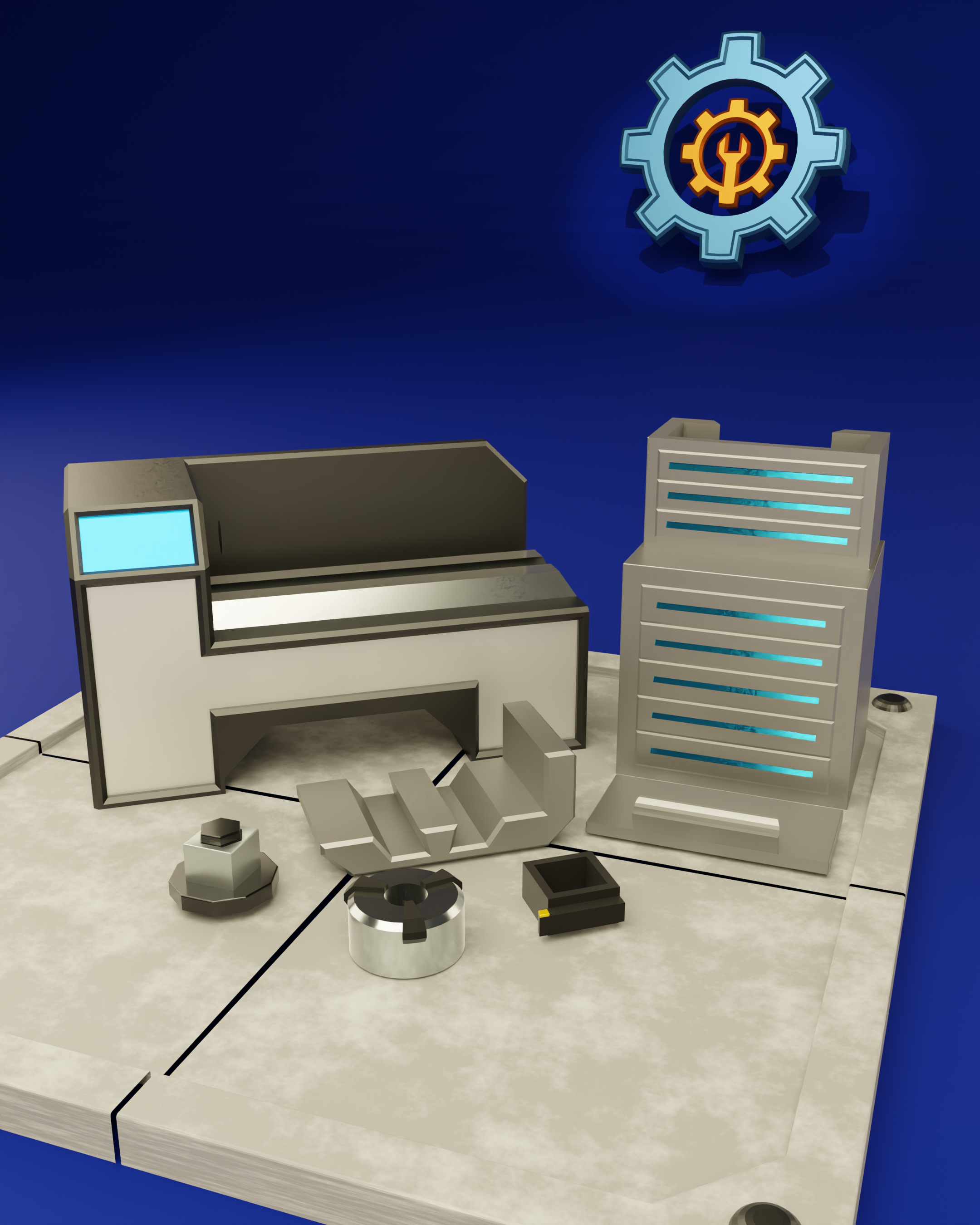 ModBot - Knurl’s Lathe – ModBots Accessory | 3D Printable Miniature Machine Tool STL Model