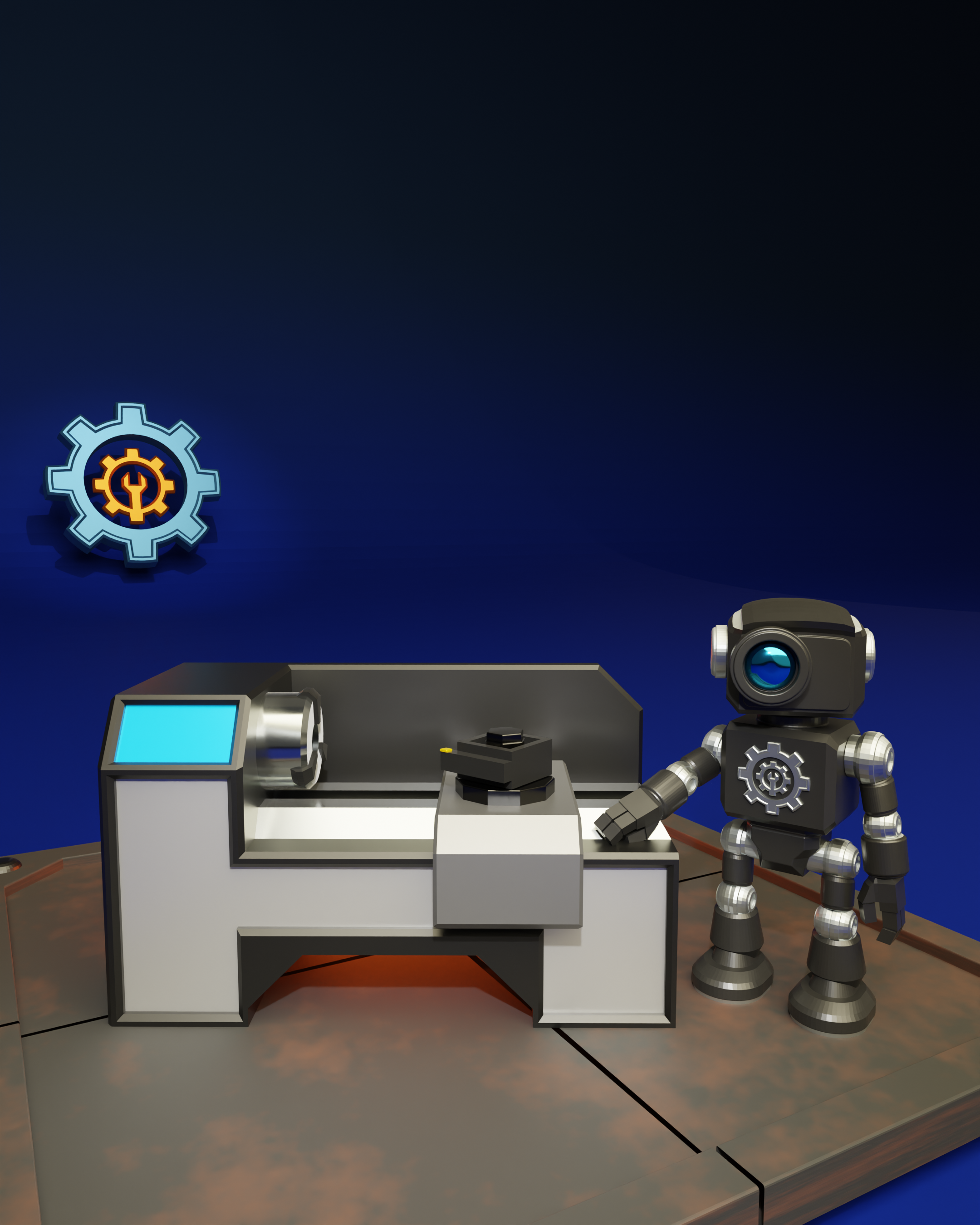 ModBot - Knurl’s Lathe – ModBots Accessory | 3D Printable Miniature Machine Tool STL Model — view 3