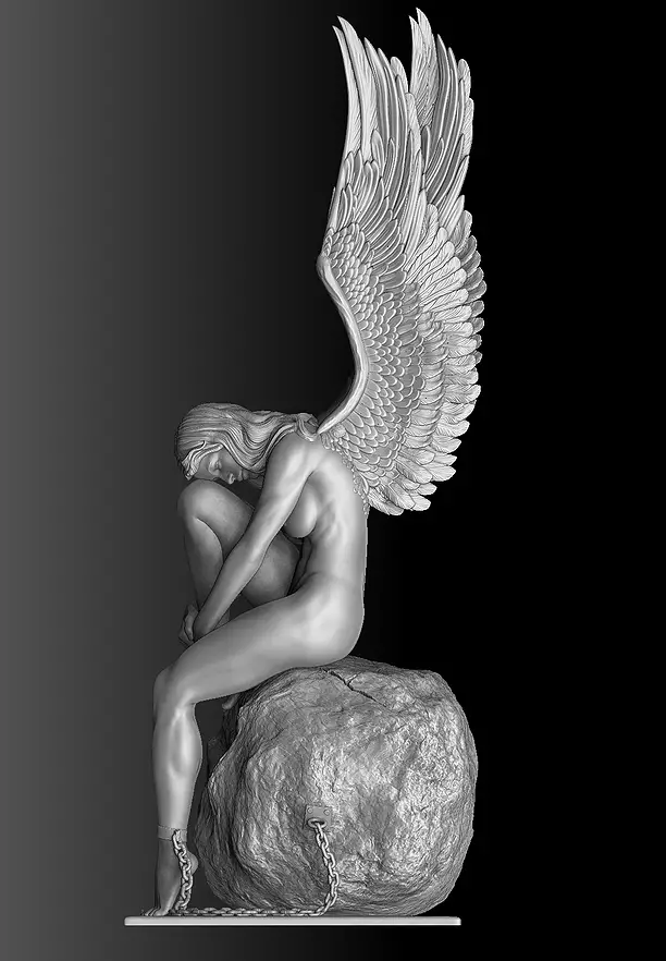 angel beautiful woman 3D STL Model