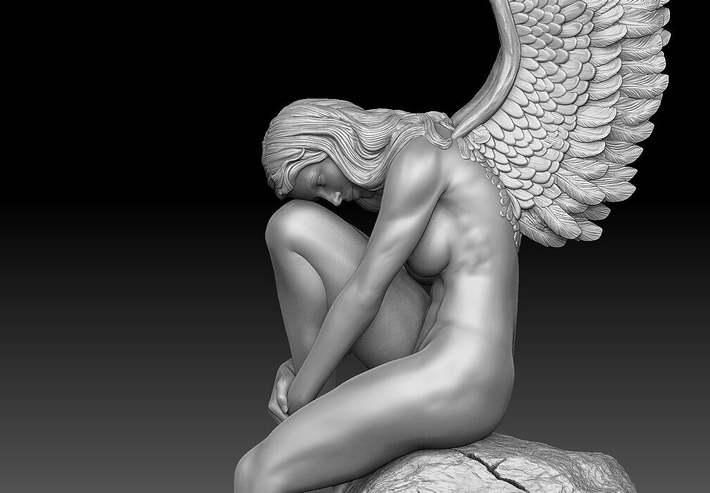 angel beautiful woman 3D STL Model — view 2