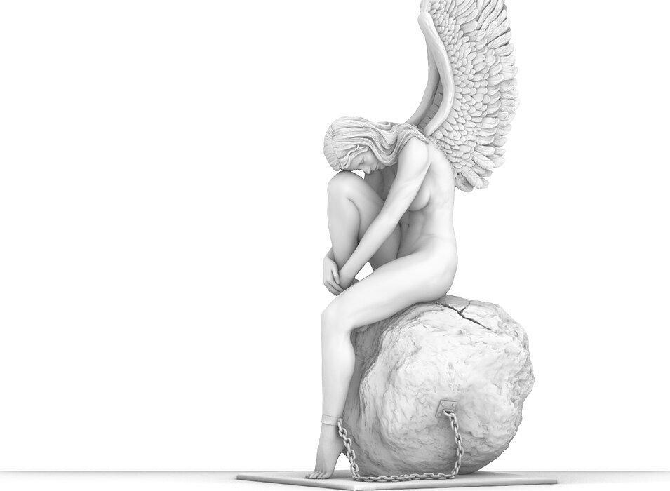angel beautiful woman 3D STL Model — view 3