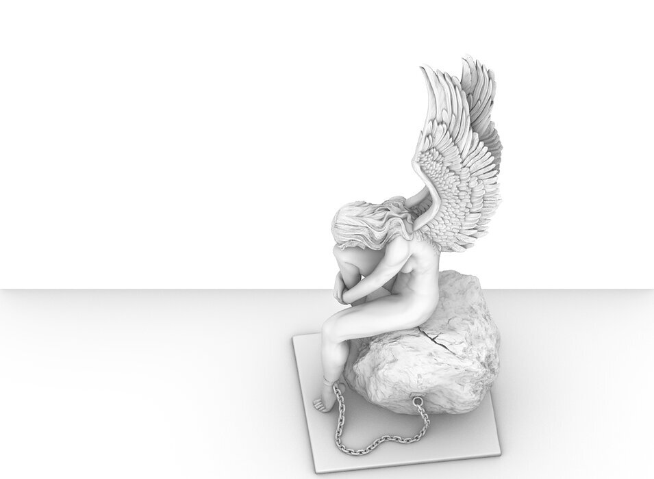 angel beautiful woman 3D STL Model — view 4