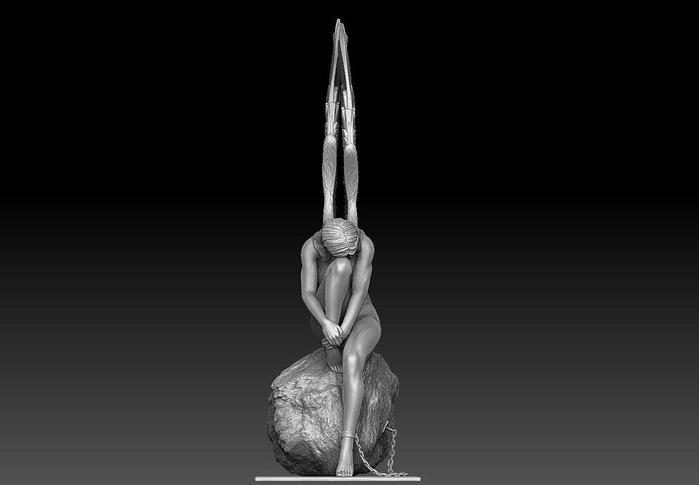 angel beautiful woman 3D STL Model — view 5
