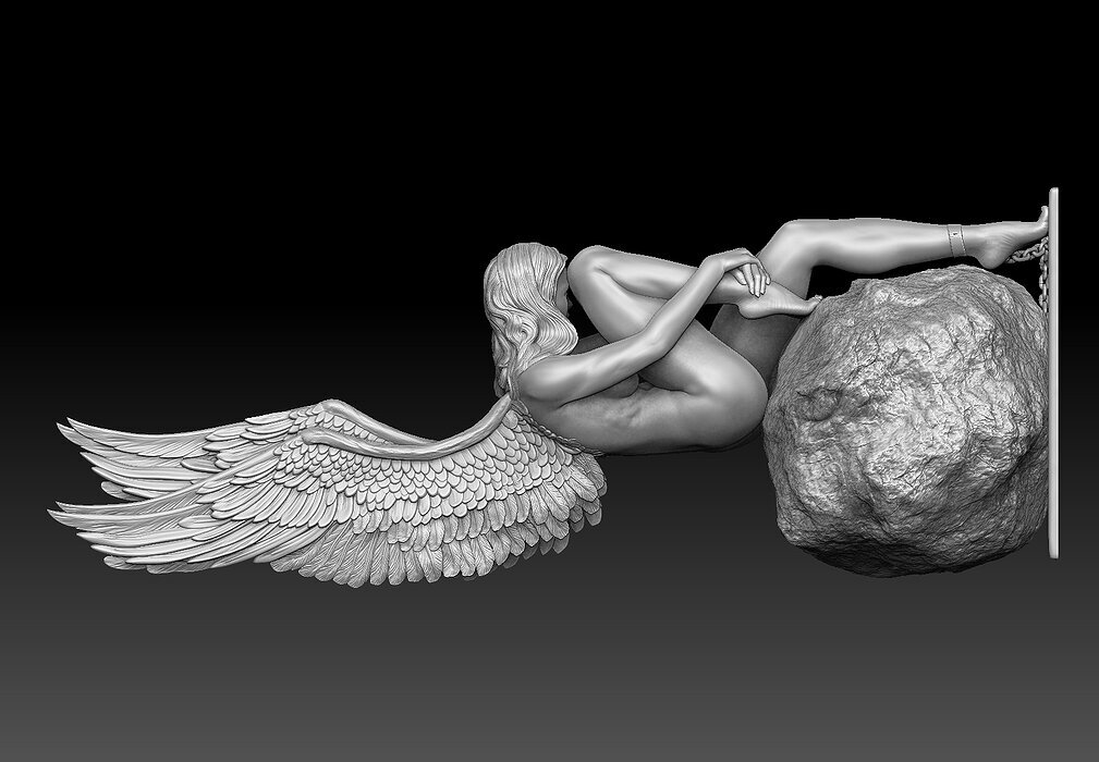angel beautiful woman 3D STL Model — view 6