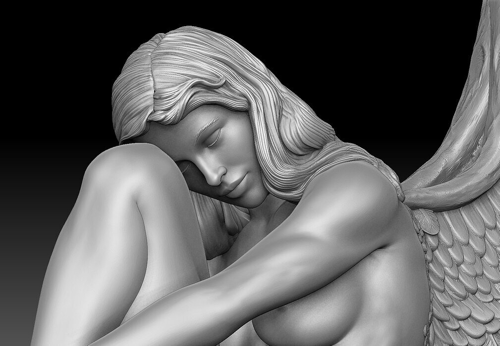 angel beautiful woman 3D STL Model — view 7